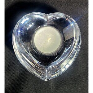 Orrefers crystal heart votive candle holder